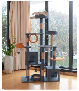 Hot Sales <b>Cat</b> Tree Enclosure with Food Station All-in-one Indoor <b>Cat</b> Furniture with Large Platform and Condo - Product Image 6