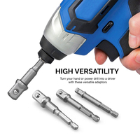 Ensemble de 3 rallonges de douilles en acier au chrome-vanadium à impact, tige de rallonge 1/4\", 3/8\", 1/2\", embouts hexagonaux, outils électriques