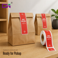 Étiquettes personnalisées en gros pour plats à emporter, autocollants d'étanchéité OEM pour emballages à emporter, étiquettes en rouleau adhésives pour la restauration