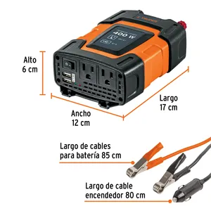 Inversor de Corriente de 400W con Puertos USB, TRUPER - Product Image 2