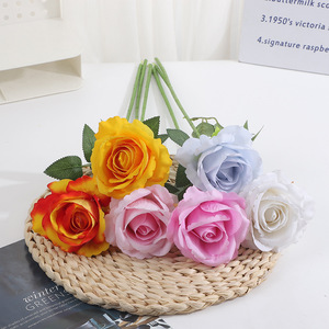 Rose artificielle en velours, branche unique, toucher naturel, décoration pour la Saint-Valentin, mariage, maison - Product Image 2