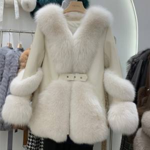 Zdfurs <span class=keywords><strong>เสื้อ</strong></span>โค้ทขนสุนัขจิ้งจอกสำหรับ<span class=keywords><strong>ผู้หญิง</strong></span>, <span class=keywords><strong>เสื้อ</strong></span>โค้ทขนแกะยาวปานกลาง2022ใหม่<span class=keywords><strong>เสื้อ</strong></span>โค้ทหนังแกะทั้งหนังแฟชั่นฤดู<span class=keywords><strong>หนาว</strong></span>กระชับสัดส่วน - Product Image 2