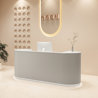 Bureau d'accueil moderne de haute qualité, LED, écologique, minimaliste, pour hôpital, hôtel, salon de beauté, usage commercial, couleur et taille personnalisées
