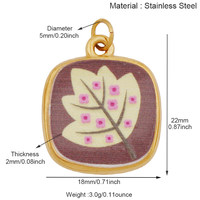 Pendentif en acier inoxydable avec breloques cerise, poire, trèfle à quatre feuilles et feuille d'érable, peint, pour collier, bracelet, accessoire de bijouterie DIY R77