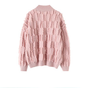 Maglione <span class=keywords><strong>con</strong></span> nappine <span class=keywords><strong>con</strong></span> scollo a V da donna all'ingrosso Pullover in morbido cotone <span class=keywords><strong>con</strong></span> <span class=keywords><strong>frange</strong></span> in <span class=keywords><strong>maglia</strong></span> tinta unita alla moda stile pigro - Product Image 2