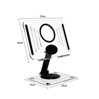 Support de tablette et de téléphone portable rotatif, pliable et portable en métal et acrylique pour bureau, vente en gros