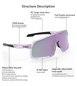 Mcycle男性と女性のための透明な紫色のサングラス偏光サイクリングスポーツメガネカジュアルと屋外での使用 - Product Image 2