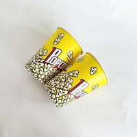 Seau à popcorn et chips en papier kraft écologique jetable de 46 oz, biodégradable, résistant à la graisse, imprimé sur mesure, contenant pour en-cas