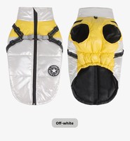 Veste d'hiver imperméable et coupe-vent en microfibre, rembourrée de polyester, à manches longues, col double couche pour chiots