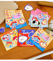 Bloc-notes autocollants décoratifs style Ins, mignons, à motifs de dessins animés et lettres imprimées en relief, pour étudiants, marque GKZL