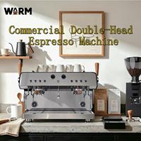 Mesin Kopi Stainless Steel 2 Grup Pompa Rotary Italia Mesin Espresso Manual Dengan Sistem Pembuatan Kopi Elektrik 9 bar