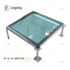 O painel condutor antiestático antiestático do <span class=keywords><strong>data</strong></span> center da transparência alta de Lingding 98% moderno para o assoalho aumentado processo aeroespacial do vidro do hospital - Product Image 3