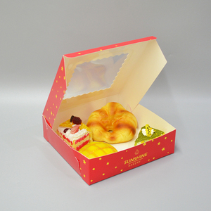 White 12x8 Pretty Hole Wholesale Custom Dozen Paper Cardboard Cheap Food Packaging 6 X 6 inch Donut Box Container with Window