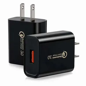 Carregador de parede Qc 3.0 Carregador de telefone com adaptador de energia USB de carregamento rápido de 18 W para todos os telefones