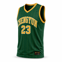 Maillot de basket-ball vert émeraude classique des années 90, lettrage universitaire, uniforme d'équipe rétro