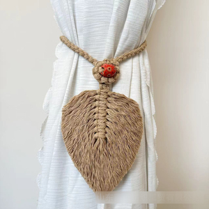 Macrame rèm cửa Tie trở lại Boho trang trí nội thất Bohemian rèm cửa handmade dây macrame lá Tie trở lại - Product Image 4