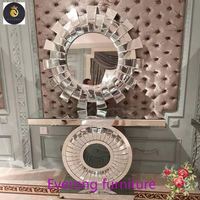 Table console de couloir miroir diamant moderne argent Offre Spéciale avec miroir