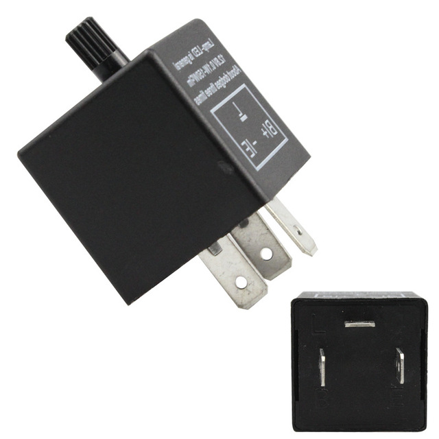 DS Brand 12V/24V LED Turn Signal Flasher for Cars and Motorcycles Prevents Fast Flashing Three-Pin Adjustable