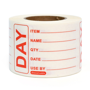 Label Penyimpanan Larut Air yang Dapat Dibersihkan, Stiker Dapur Berlabel Tanggal, Bebas Residu, Aman untuk <span class=keywords><strong>Freezer</strong></span>, Microwave, dan Mesin Cuci Piring 250 Pcs/Roll - Product Image 1