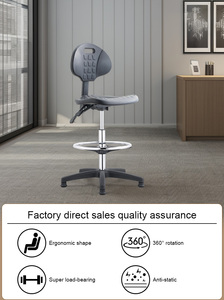 Taburete <span class=keywords><strong>de</strong></span> Laboratorio <span class=keywords><strong>Industrial</strong></span> <span class=keywords><strong>de</strong></span> Plástico PU Antiestático ESD sin Ruedas para Aula Oficina Personal y <span class=keywords><strong>Trabajo</strong></span> con Ordenador Silla <span class=keywords><strong>de</strong></span> Laboratorio Ajustable - Product Image 2
