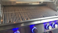 Barbecue à gaz extérieur personnalisé en acier inoxydable avec 4 brûleurs, 48 000 BTU, allumage électronique, brûleur latéral intégré, fonctionnalités intégrées