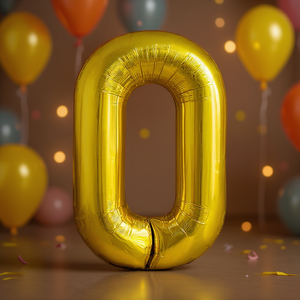 Ballon Chiffre Amour Doré 45cm en Aluminium Métallisé pour Décorations de Fête d'Anniversaire - Product Image 4