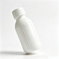 Flacon d'échantillon en HDPE blanc opaque de 100 ml avec graduation, petit goulot, conteneur plastique vide pour liquides chimiques et réactifs, sous-emballage