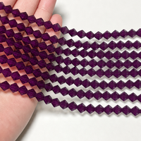 Perles en résine d'améthyste facettées à double pointe de 4 mm pour la fabrication de bijoux et les projets de perlage