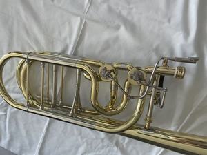 <span class=keywords><strong>Trombone</strong></span> basse professionnel en laiton jaune de qualité supérieure, deux valves, instrument en laiton - Product Image 4