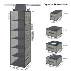 Detachable High Quality Suitable for Multiple Spaces Closet Drawer Organizer with Side Pockets - Product Image 2