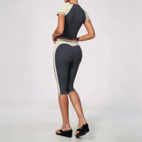 Ensemble de sport court respirant grande taille avec logo personnalisé GH pour femme – Legging léger pour entraînement, fitness et course à pied