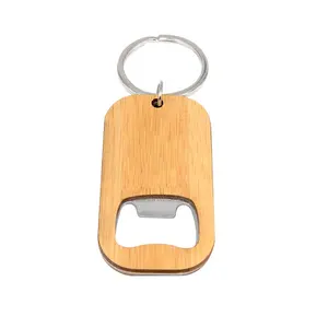 Wooden Key Holders With Bottle Opener Keyring Promotional Laser Blank Walnut Engravable Beer Opener Keychain