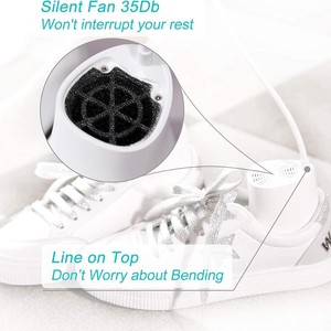 Séchoir à chaussures portable à air chaud avec minuterie pour la maison et le dortoir, en plastique blanc, 110V - Product Image 5