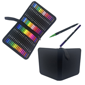 Ensemble de 36 stylos marqueurs à pointe double en fibre laser, pour l'art, la calligraphie, le dessin, l'aquarelle, le fineliner, avec étui en tissu - Product Image 6