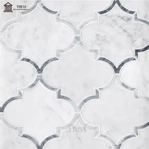 价格优惠各种现代设计卡拉拉白色喷水马赛克瓷砖大理石马赛克瓷砖