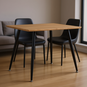 Oak Dining <b>Table</b> Rectangle 4 Seater Modern Design Metal Legs Home Furniture - Product Image 2