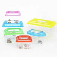 Vente en gros de grands, moyens et petits aquariums en plastique pour petits poissons rouges, boîte de transport portable pour animaux de compagnie, boîte de transport et d'élevage pour hamsters rampants