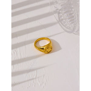 JINYOU 860แฟชั่น18พันชุบทองแหวนโลหะผู้หญิงกันน้ำสแตนเลสหัวใจแองเจิลแหวนเครื่องประดับ - Product Image 4