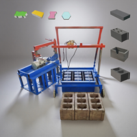 Machine à blocs de béton mobiles mini 2-45, type pondeuse, machine manuelle de fabrication de briques, équipement de fabrication de briques
