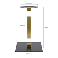 Base de table carrée en métal noir et or robuste, moderne, vente en gros directe usine pour tables de salle à manger commerciales d'hôpitaux et d'hôtels