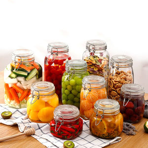 مرطبان مطبخ الطعام 1-مربع زجاجة مربى التوابل ، مع مصفاة قلاب - Product Image 1