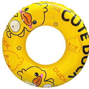 B01 Cute Duck Swim Tube Cor amarela para crianças com idades entre 3 + cartoon crianças nadar anel inflável criança nadar anel