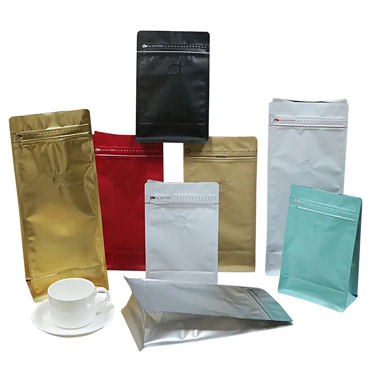 Precio barato al por mayor coffezip bolsas de 1kg 500g de café exfoliante corporal de embalaje de bolsa de café