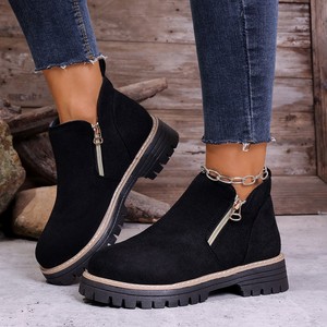 <span class=keywords><strong>Botas</strong></span> de Mujer en Stock, Estilo con Cierre Lateral, <span class=keywords><strong>Botas</strong></span> Cortas Nuevas, Talla Grande, Punta Redonda, Venta al Por Mayor - Product Image 1