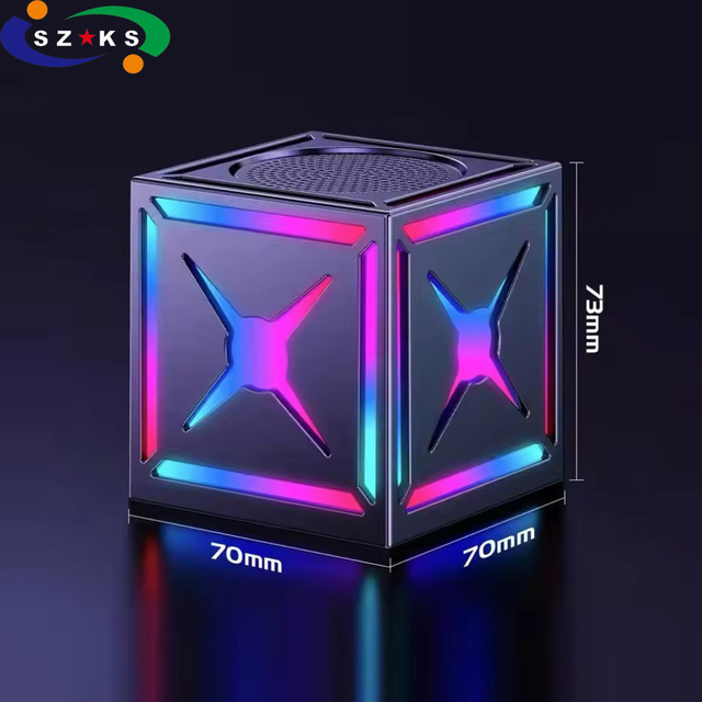 New Rgb Dazzle X Magic Cube Audio Speaker Black Samurai Mini Outdoor Bt Wireless Boys Fm Speakers