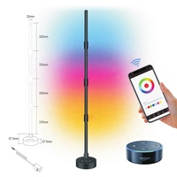 Lampes sur pied contemporaines de luxe nordiques blanches avec télécommande RGB, étagère LED, lampe d'angle au sol