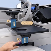 Table flottante miniature pour voiture, porte-gobelet rotatif pour siège avant, plateau de repas universel multifonctionnel en alliage d'aluminium et ABS, table à thé