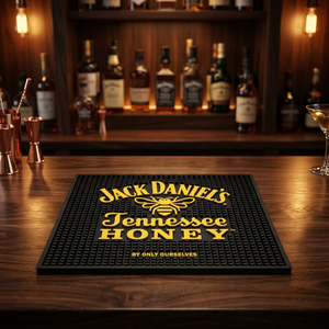 Jack Daniel's Whiskey <b>Bar</b> PVC Rubber Drip Mat for Industrial and <b>Home</b> Kitchen CountersCustom Non Slip Rubber <b>Bar</b> Mat - Product Image 2