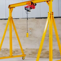 Grue portique mobile sans rail professionnelle, robuste, facile à déplacer, manuelle et électrique, pour atelier et entrepôt