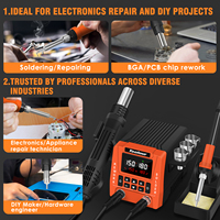 Stasiun Solder Udara Panas 851 2-IN-1 untuk Rework, Desoldering dengan 3 Nozel Udara Panas, Dudukan Solder, Penyangga Heat Gun
